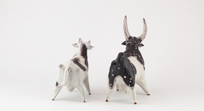 Lot 645 - TESSA FUCHS (1936-2012); two tin glazed...