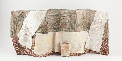 Lot 453 - LYN LOVITT (born 1941); a stoneware flower...