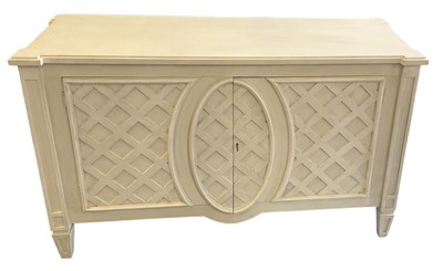 Lot 69 - A modern white painted two door sideboard,...