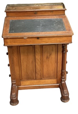 Lot 41 - A late 19th century walnut Davenport desk,...