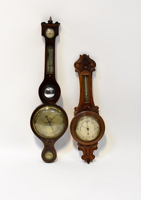 Lot 176 - Three barometers comprising a Fitzroy example...