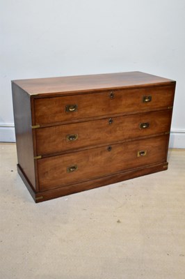 Lot 1178 - A reproduction military style mahogany chest...