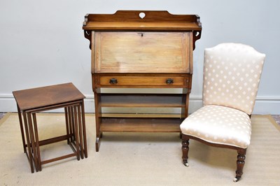 Lot 1110 - A 19th century mahogany bureau with fall front...