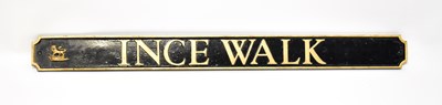 Lot 330 - An aluminium street sign, 'Ince Walk', painted...