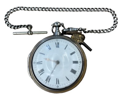 Lot 926 - A large 19th century pocket watch in silver...