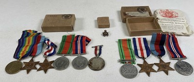 Lot 74 - Two sets of WWII medals, both comprising four...