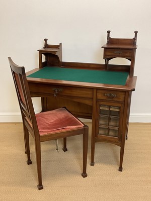 Lot 772 - A circa 1900 Dutch mahogany desk with stepped...