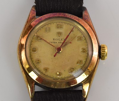 Lot 1318 - ROLEX; a 1952 gentleman's 9ct gold Oyster...