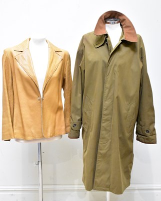 Lot 896 - MULBERRY; a full length green Gore-Tex...