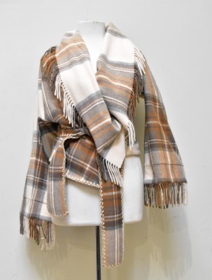 Lot 912 - ALEXANDER MCQUEEN; a 100% wool brown and cream...