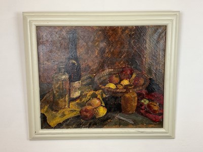 Lot 286 - UNATTRIBUTED; oil on canvas, still life study...