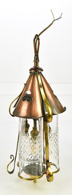 Lot 1512 - An Arts and Crafts copper and brass hanging...