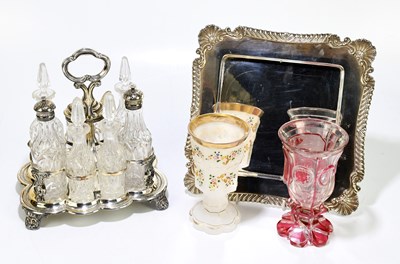 Lot 521 - Two 19th century Bohemian goblets to include a...