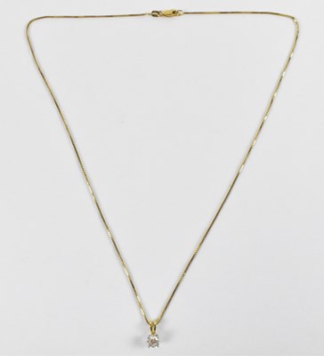 Lot 735 - An 18ct yellow gold diamond pendant, diamond...