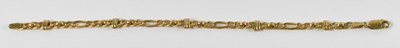 Lot 785 - A 9ct yellow gold bracelet, length approx 16cm,...