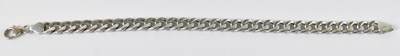 Lot 757 - A 9ct white gold Cuban link bracelet, length...