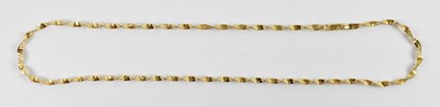 Lot 801 - A 9ct yellow gold twist necklace, length...