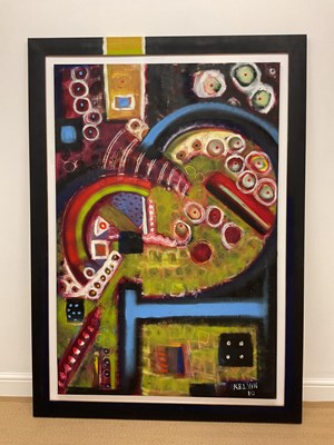 Lot 117 - KELVIN HALLORAN; large oil on canvas, 'Is the...