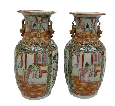 Lot 1034 - A large pair of 19th century Chinese Canton...