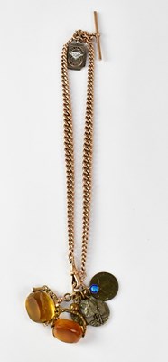 Lot 1300 - A 9ct gold watch chain with graduated links...