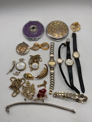 Lot 1274 - A group of costume jewellery including yellow...