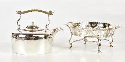 Lot 605 - A silver-plated 'Ambleside' kettle on stand,...