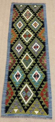 Lot 739 - A handmade wool Maimana Kilim runner, 200 x 69cm