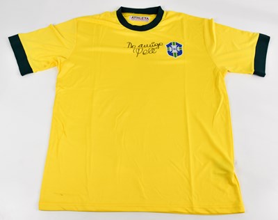 Lot 327 - PELE; a 1970s retro style shirt, signed and...