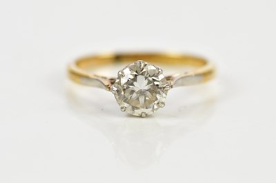 Lot 58 - An 18ct yellow gold diamond solitaire ring,...