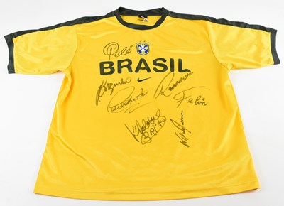 Lot 332 - BRAZIL; a 1998 training retro style Nike shirt,...