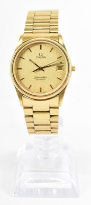 Lot 921 - OMEGA; a gentleman's gold plated Seamaster...