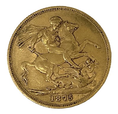 Lot 886 - A Victoria 1875 sovereign.