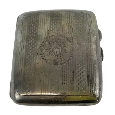 Lot 686 - A George V hallmarked silver cigarette case,...