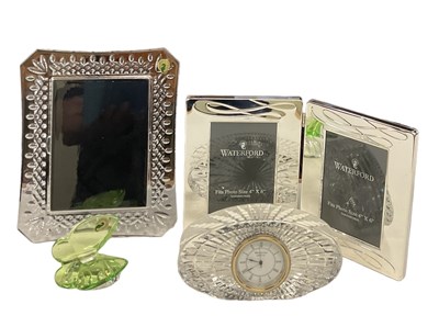 Lot 478 - WATERFORD; a cased crystal glass picture frame,...