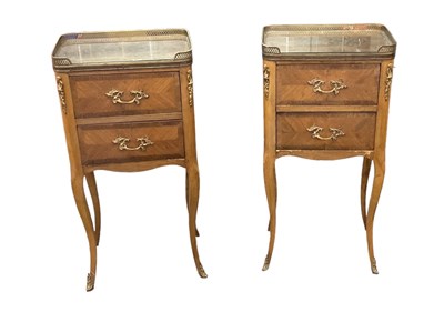 Lot 13 - A pair of 19th century kingwood and inlaid two...