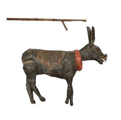 Lot 274 - A papier-mâché theatre donkey puppet, length...