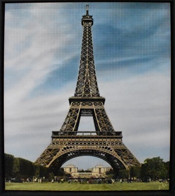 Lot 136 - NICK HOLDSWORTH; mixed media on board, 'Eiffel...