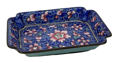 Lot 1089 - A small modern Chinese cloisonné enamel blue...