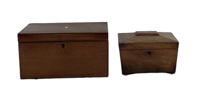 Lot 259 - A 19th century mahogany tea caddy, 29.5 x 14cm,...