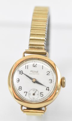 Lot 937 - A 9ct yellow gold lady's wristwatch on...