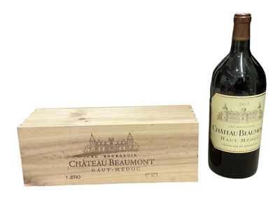 Lot 151 - RED WINE; a Bordeaux Jeroboam 2015 Château...