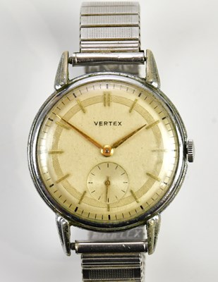 Lot 637 - VERTEX; a gentleman's vintage stainless steel...