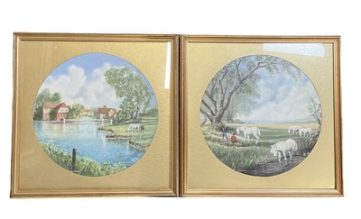 Lot 232 - F R WETHERALL; a pair of oils on board, rural...