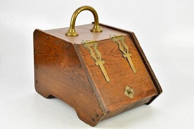 Lot 1127 - A late Victorian brass mounted oak coal...