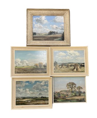 Lot 123 - MAX HOFLER; oil on board, rural scene, signed...