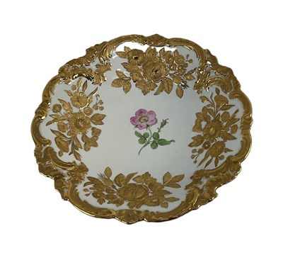 Lot 436 - MEISSEN; a white porcelain gilt decorated...