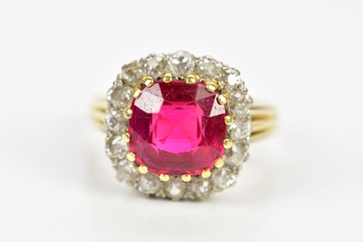 Lot 41 - An impressive yellow metal ruby and diamond...