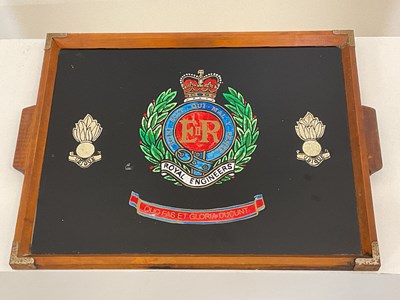 Lot 78 - ROYAL ENGINEERS; a stained pine and glazed...