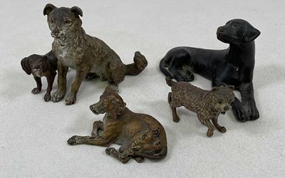 Lot 118 - Three Austrian cold painted bronze models of...