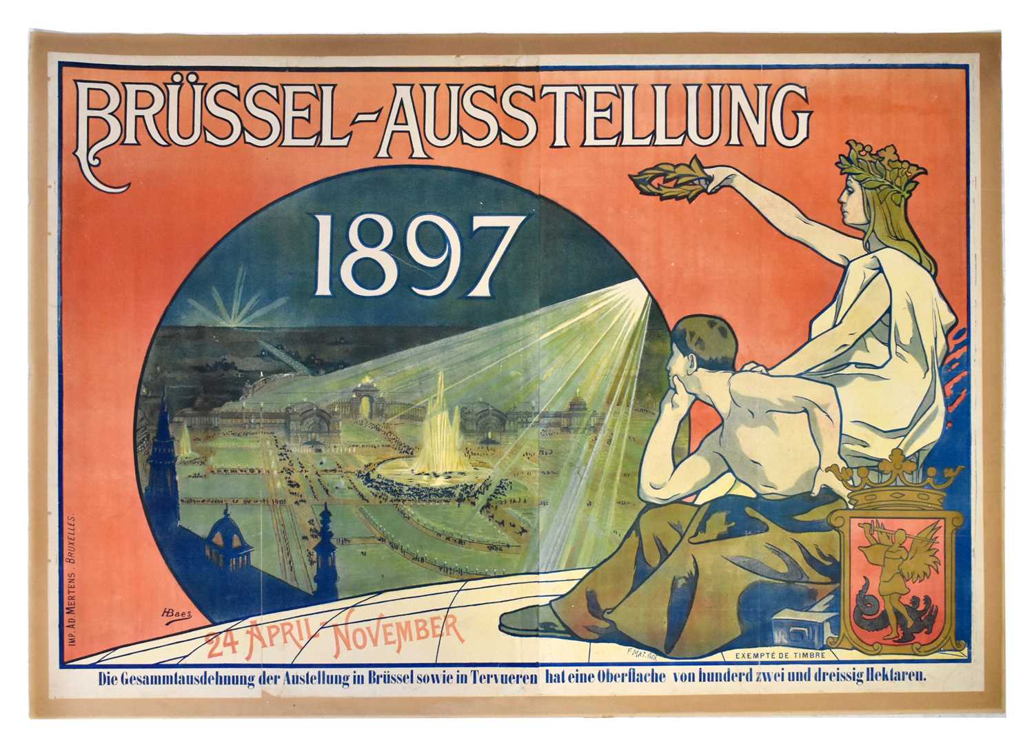 Lot 880 - EXPOSITION INTEREST; an original Brussels...